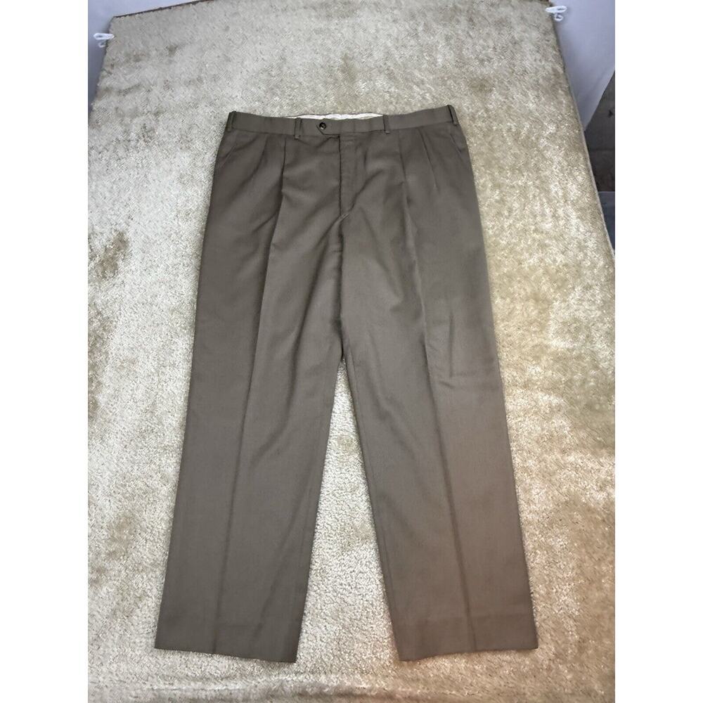 Vintage JB Britches for Nordstrom Mens Wool Dress Pants Sz 40 Pleated Brown A244